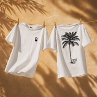 Edward Teach Palm Tee White — premium cotton t-shirt with palm tree design