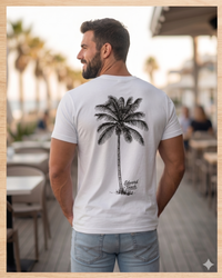 Edward Teach Palm Tee White — premium cotton t-shirt with palm tree design